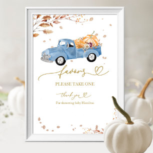 Pumpkin Fall Baby Shower Favors Sign