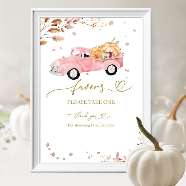 Pumpkin Fall Baby Shower Favors Sign (Creator Uploaded)