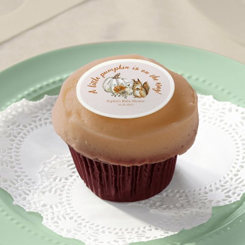 Pumpkin Fall Baby Shower Gender Neutral Edible Frosting Rounds