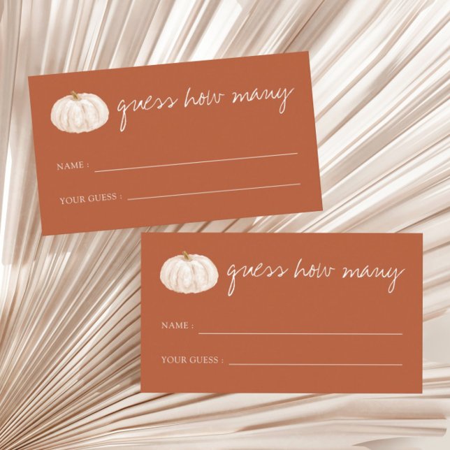 Pumpkin Fall Baby Shower Guess How Many Enclosure Card (Creator Uploaded)