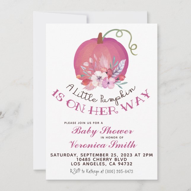 Pumpkin Fall Baby Shower Invitation (Front)