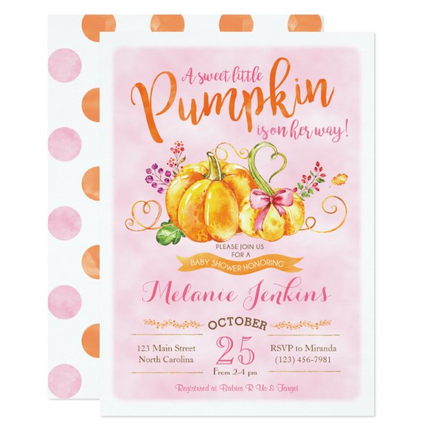 Pumpkin Fall Baby Shower Invitation