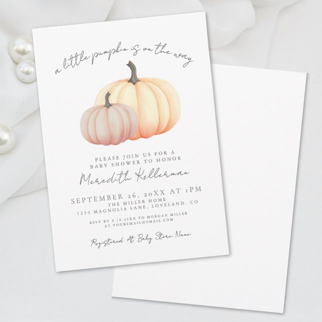 Pumpkin Fall Baby Shower Invitation (Pumpkin Fall Baby Shower Invitation)