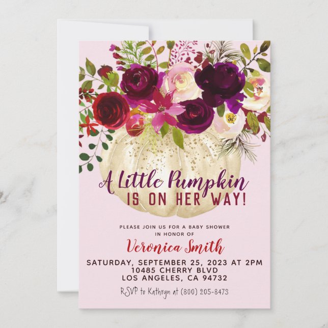 Pumpkin Fall Baby Shower Invitation (Front)