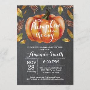 Pumpkin Fall Baby Shower Invitation Chalkboard