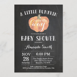 Pumpkin Fall Baby Shower Invitation Chalkboard