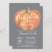 Pumpkin Fall Baby Shower Invitation Gray (Front/Back)