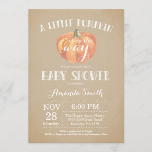 Pumpkin Fall Baby Shower Invitation Vintage