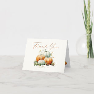 Pumpkin Fall Baby Shower Letterpress Thank You Card