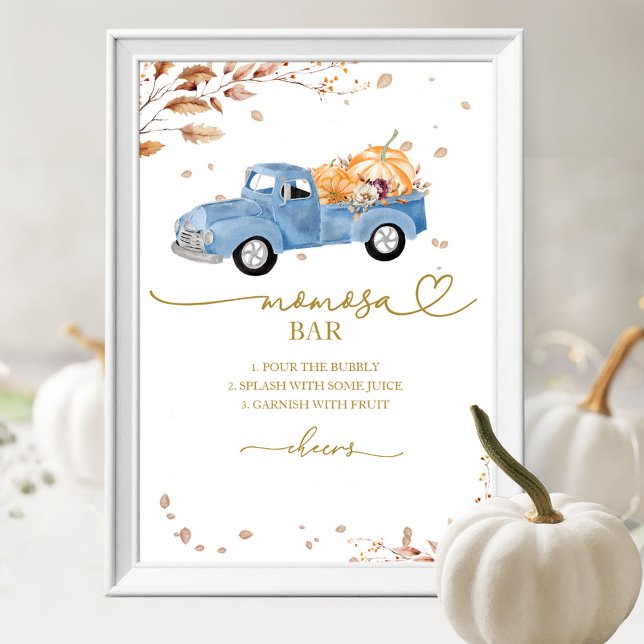 Pumpkin Fall Baby Shower MOMosa Bar Sign (Creator Uploaded)
