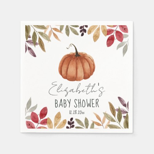 Pumpkin Fall Baby Shower  Napkins