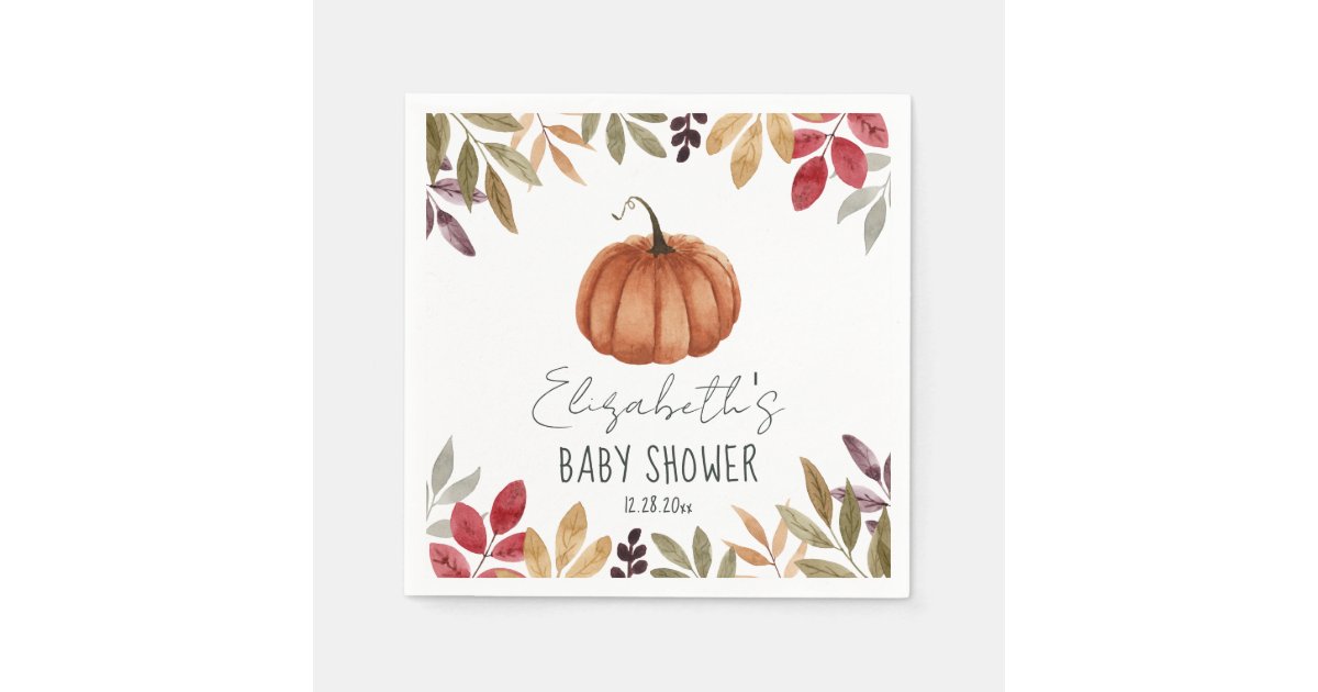 Pumpkin Fall Baby Shower Napkins Zazzle