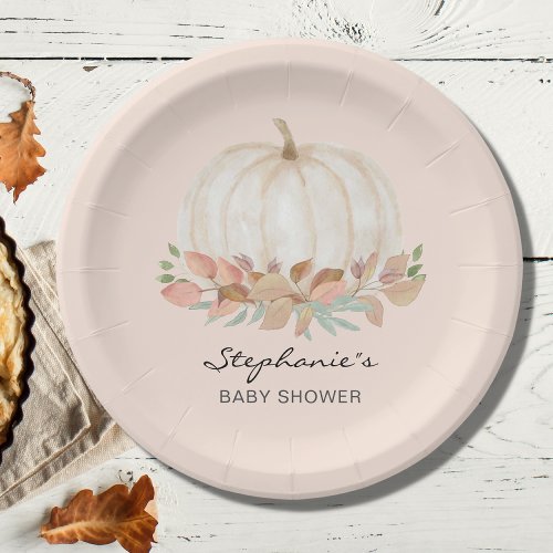 Pumpkin Fall Baby Shower  Paper Plates