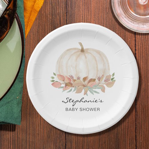 Pumpkin Fall Baby Shower  Paper Plates