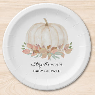 Pumpkin Fall Baby Shower Paper Plates