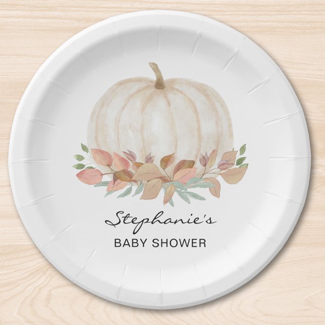 Pumpkin Fall Baby Shower  Paper Plates (Creator Uploaded)