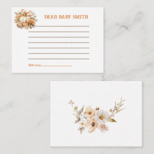 Pumpkin Fall Baby Shower Small Time Capsule Card