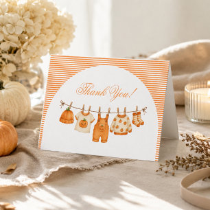 Pumpkin Fall Baby Shower  Thank You Card