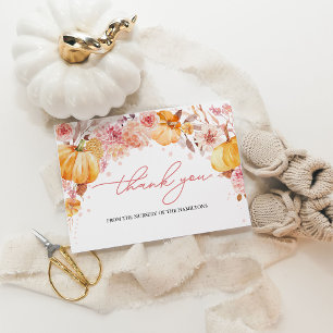 Pumpkin Fall Baby Shower Thank You Card