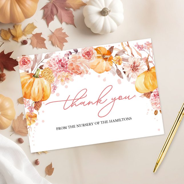 Pumpkin Fall Baby Shower Thank You Card (Creator Uploaded)