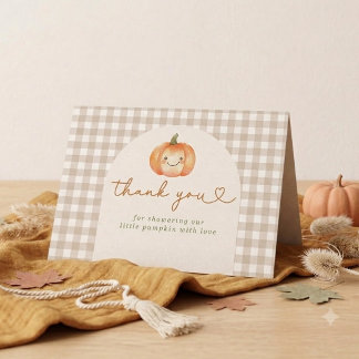 Pumpkin Fall Baby Shower Thank You Card