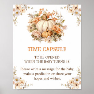 Pumpkin Fall Baby Shower Time Capsule Sign