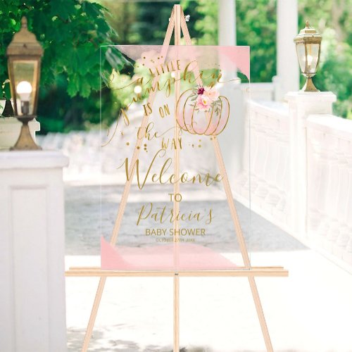 Pumpkin Fall Baby Shower Welcome Sign