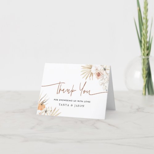 Pumpkin Fall Boho Baby Shower Thank You Card