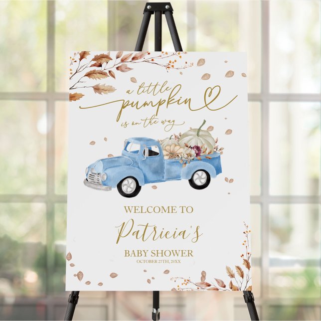 Pumpkin Fall Boy Baby Shower Welcome Sign (Creator Uploaded)