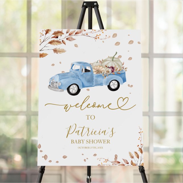 Pumpkin Fall Boy Baby Shower Welcome Sign (Creator Uploaded)