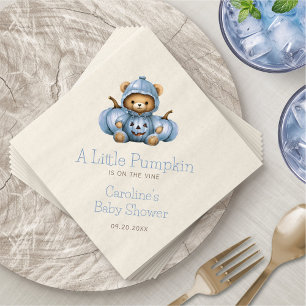 Pumpkin Fall Boy Shower Birthday Napkins
