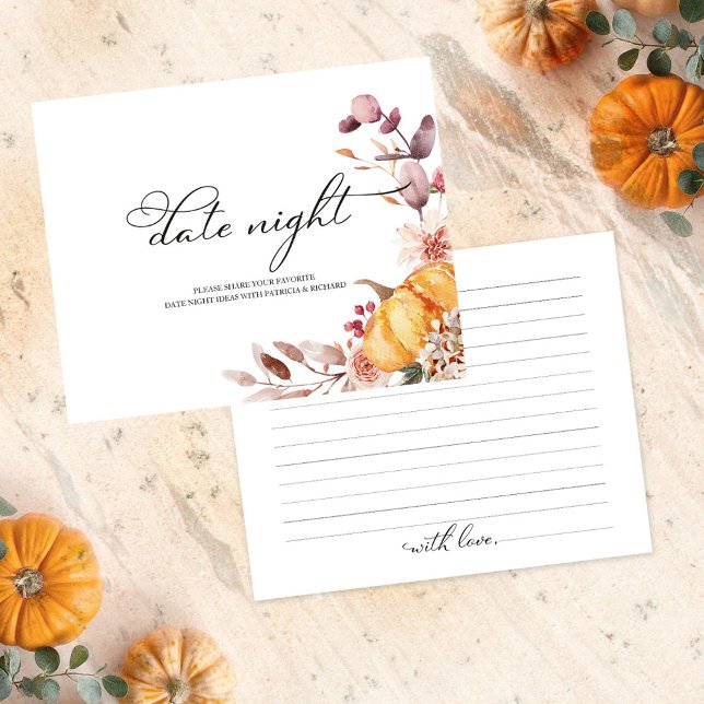 Pumpkin Fall Bridal Shower Date Night Cards (Creator Uploaded)