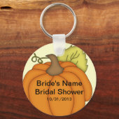 Pumpkin Fall Bridal Shower Favor Keychain (Front)