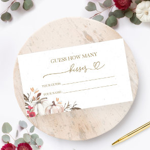 Pumpkin Fall Bridal Shower How Many Kisses Card
