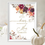 Pumpkin Fall Bridal Shower How Many Kisses Sign<br><div class="desc">Create an elegant and timeless fall-themed wedding suite that effortlessly reflects your style with personalized details.</div>