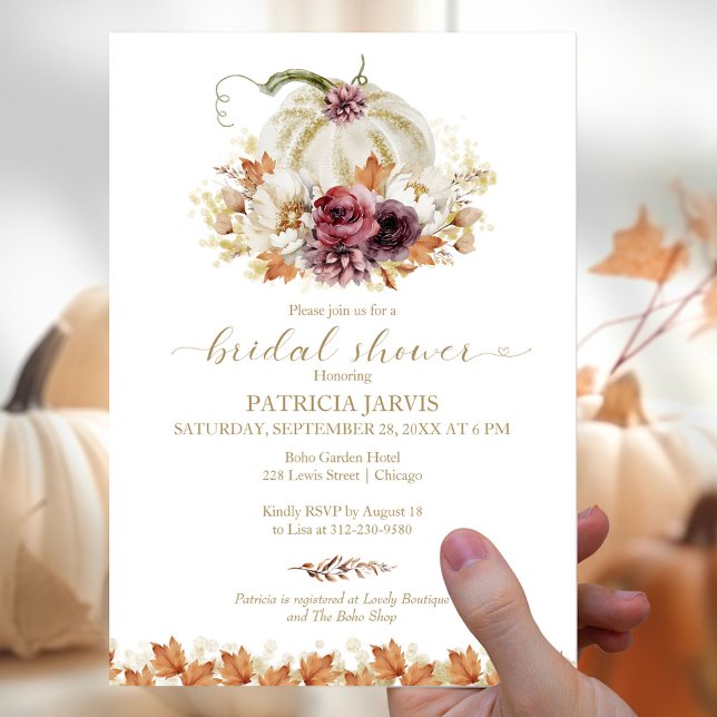 Pumpkin Fall Bridal Shower Invitation (Creator Uploaded)