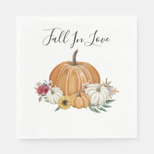 Pumpkin Fall Bridal Shower Paper Napkins