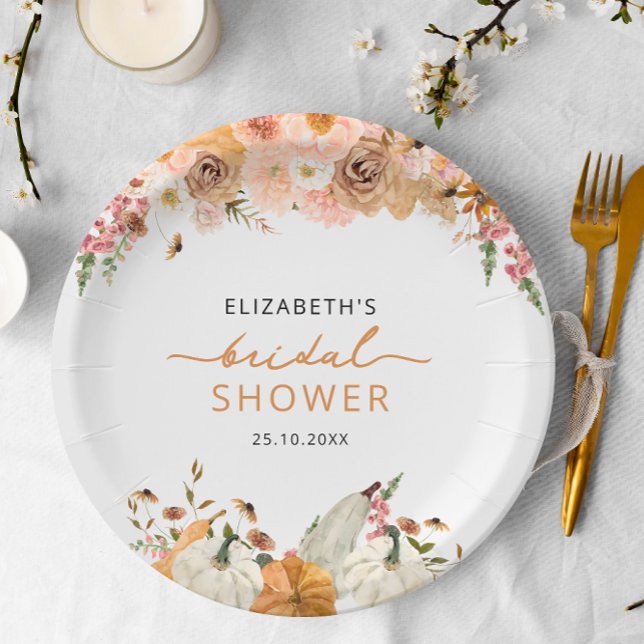 Pumpkin Fall Bridal Shower Paper Plate (Creator Uploaded)