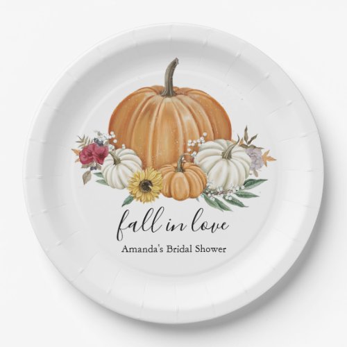 Pumpkin Fall Bridal Shower Paper Plates 