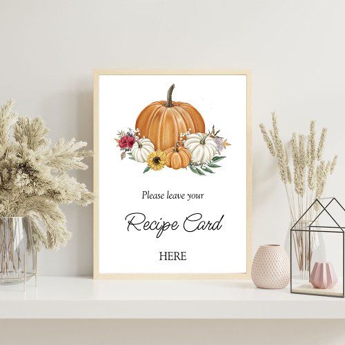 Pumpkin Fall Bridal Shower Recipe Request Poster
