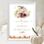 Pumpkin Fall Bridal Shower Welcome  Poster<br><div class="desc">A simple chic wedding welcome sign. Easy to personalize with your details. Check the collection for matching items. CUSTOMIZATION: If you need design customization,  please get in touch with me via chat; if you need information about your order,  shipping options,  etc.,  please contact Zazzle support directly.</div>