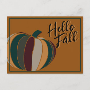Pumpkin Fall Colors Postcard