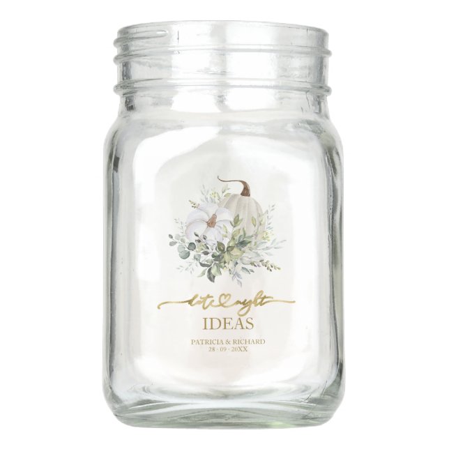 Pumpkin Fall Date Night Jar Bridal Shower Wedding (Front)