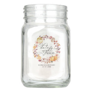 Pumpkin Fall Date Night Jar Bridal Shower Wedding