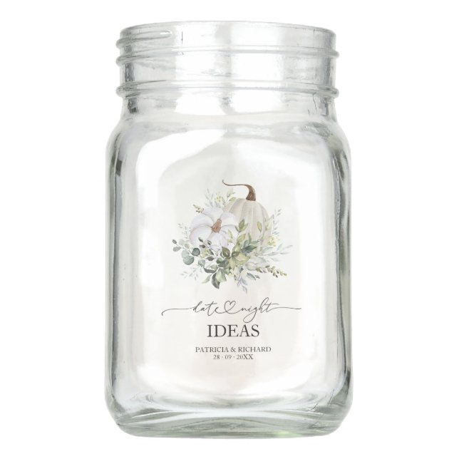 Pumpkin Fall Date Night Jar Bridal Shower Wedding (Front)