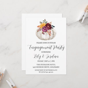 pumpkin fall engagement party invitations
