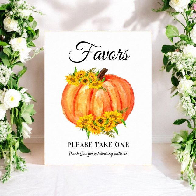 Pumpkin Fall Favors Wedding Baby Shower Poster (Creator Uploaded)