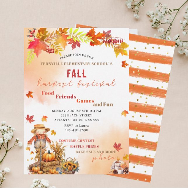 Pumpkin Fall Festival Watercolor Invitation (Creator Uploaded)