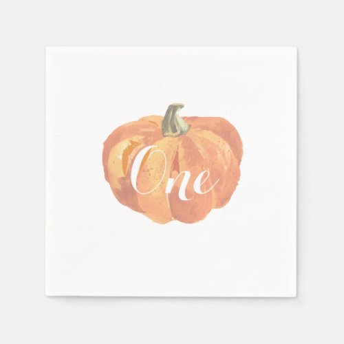 Pumpkin Fall First Birthday Party Napkin