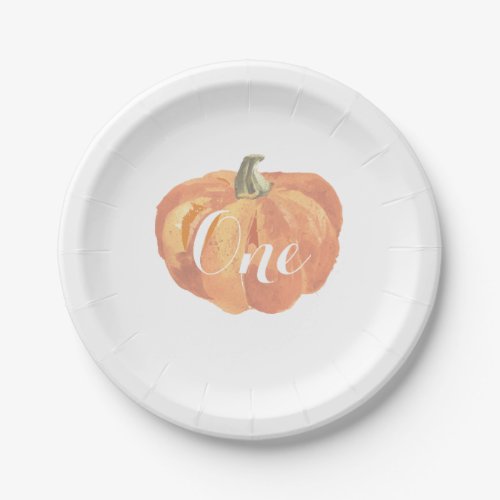 Pumpkin Fall First Birthday Party Paper Plates